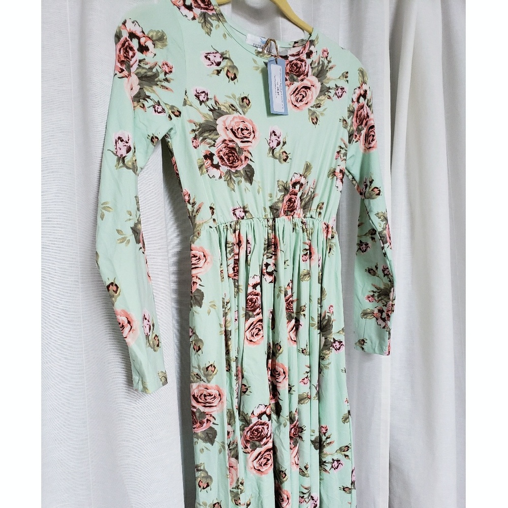 Mint floral maxi dress